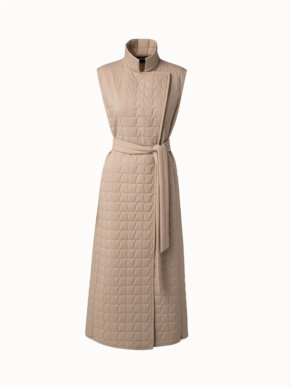 Quilted Trapezoid Long Gilet Akris