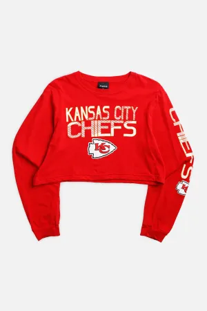 Rework Kansas City Chiefs NFL Crop Long Sleeve Tee - XS Frankie