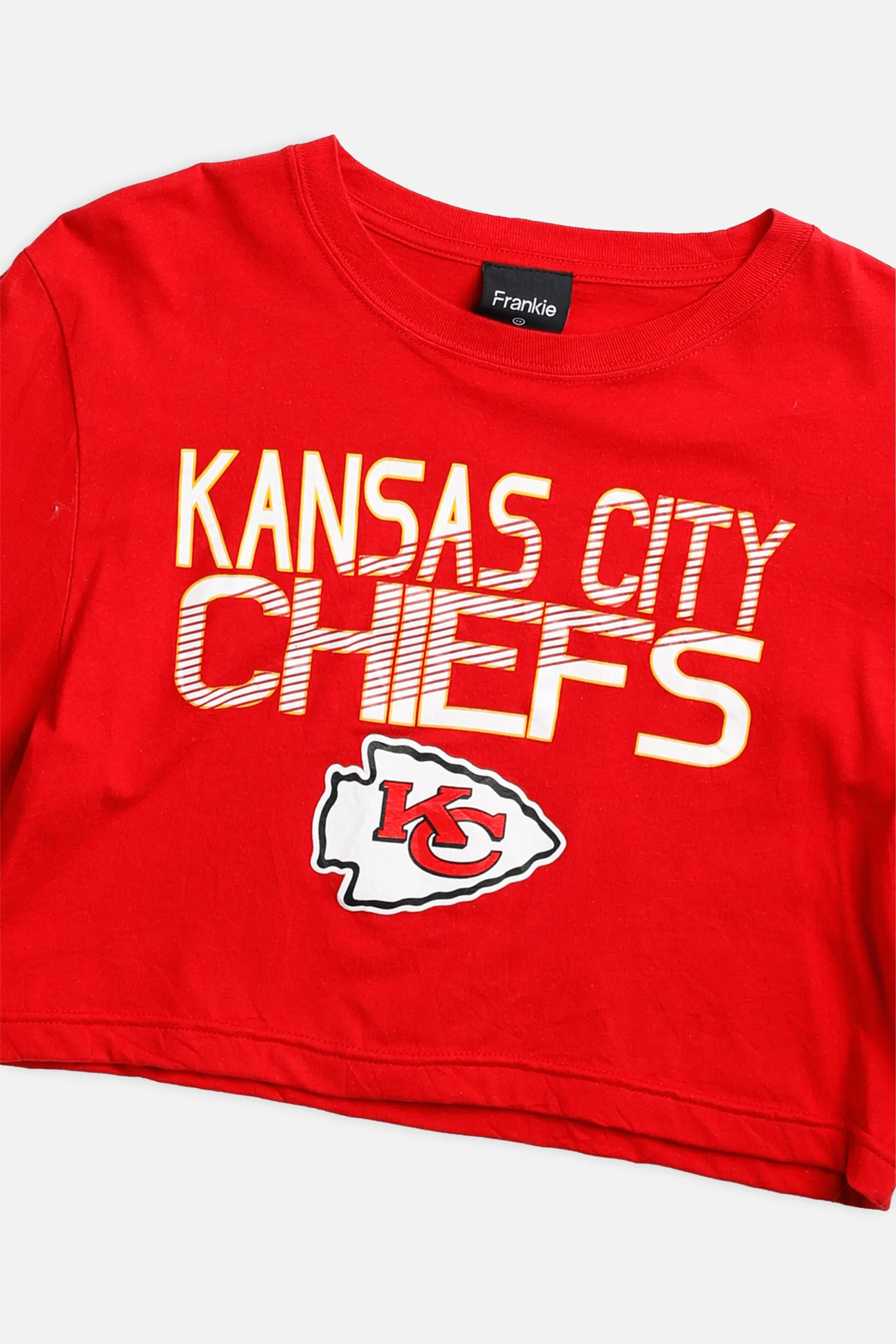 Rework Kansas City Chiefs NFL Crop Long Sleeve Tee - XS Frankie