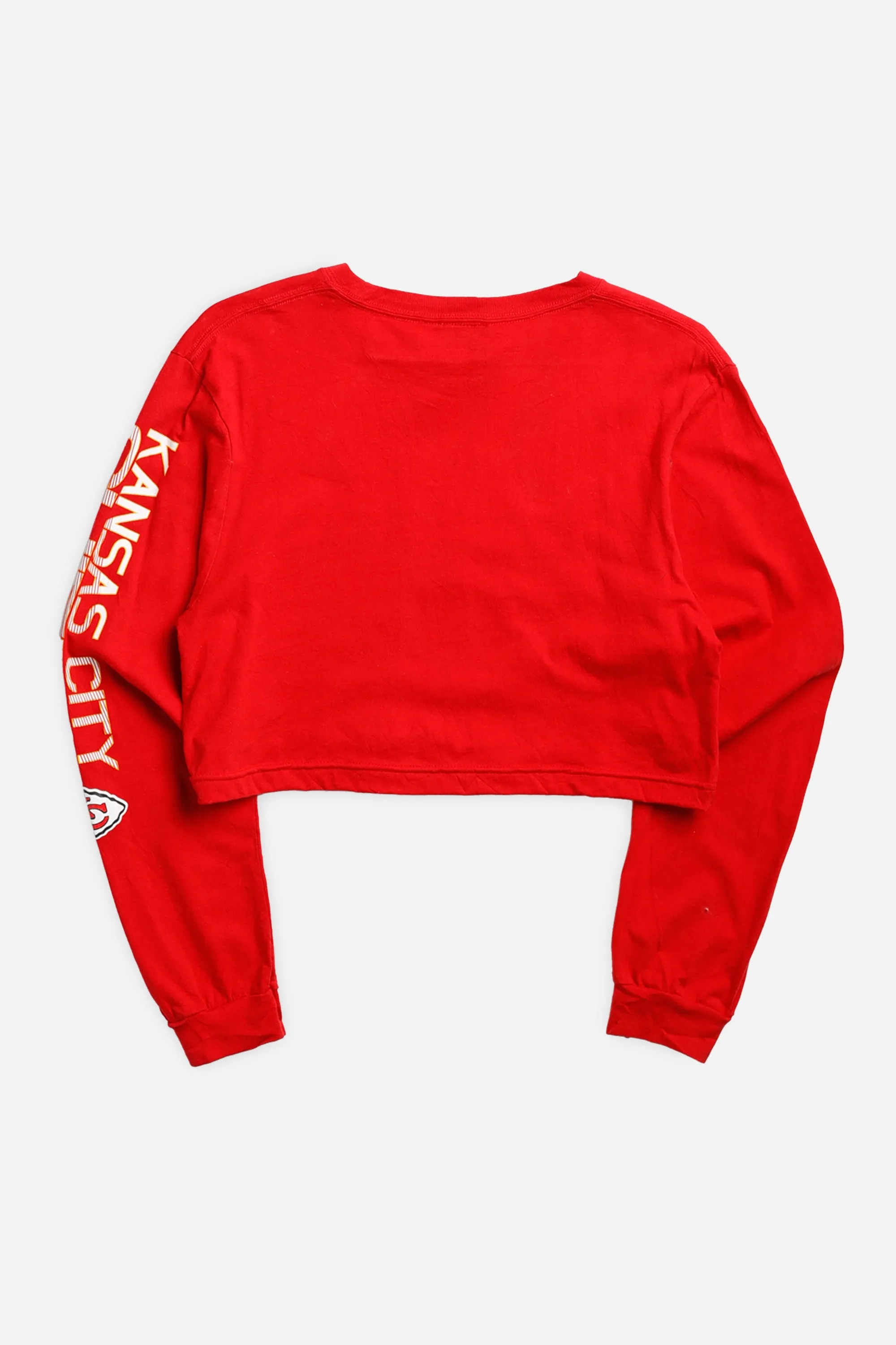 Rework Kansas City Chiefs NFL Crop Long Sleeve Tee - XS Frankie