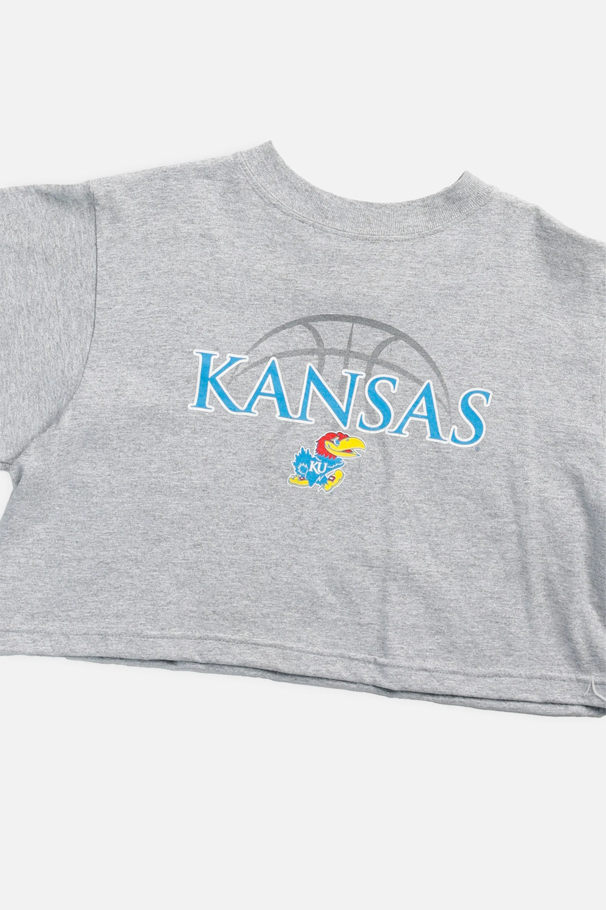 Rework Kansas Jayhawks NCAA Crop Tee - S Frankie