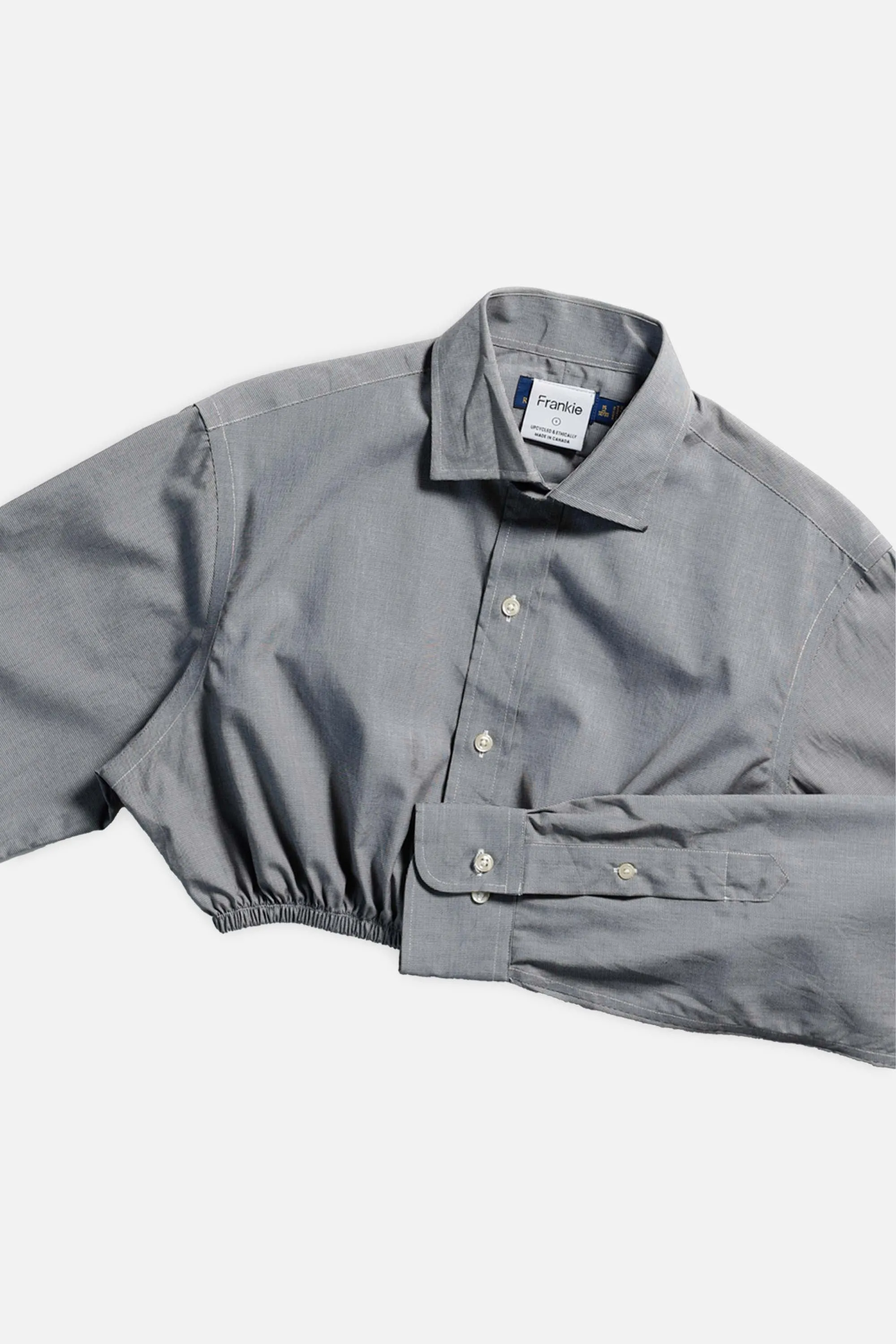 Rework Oxford Cinch Crop Shirt - S Frankie