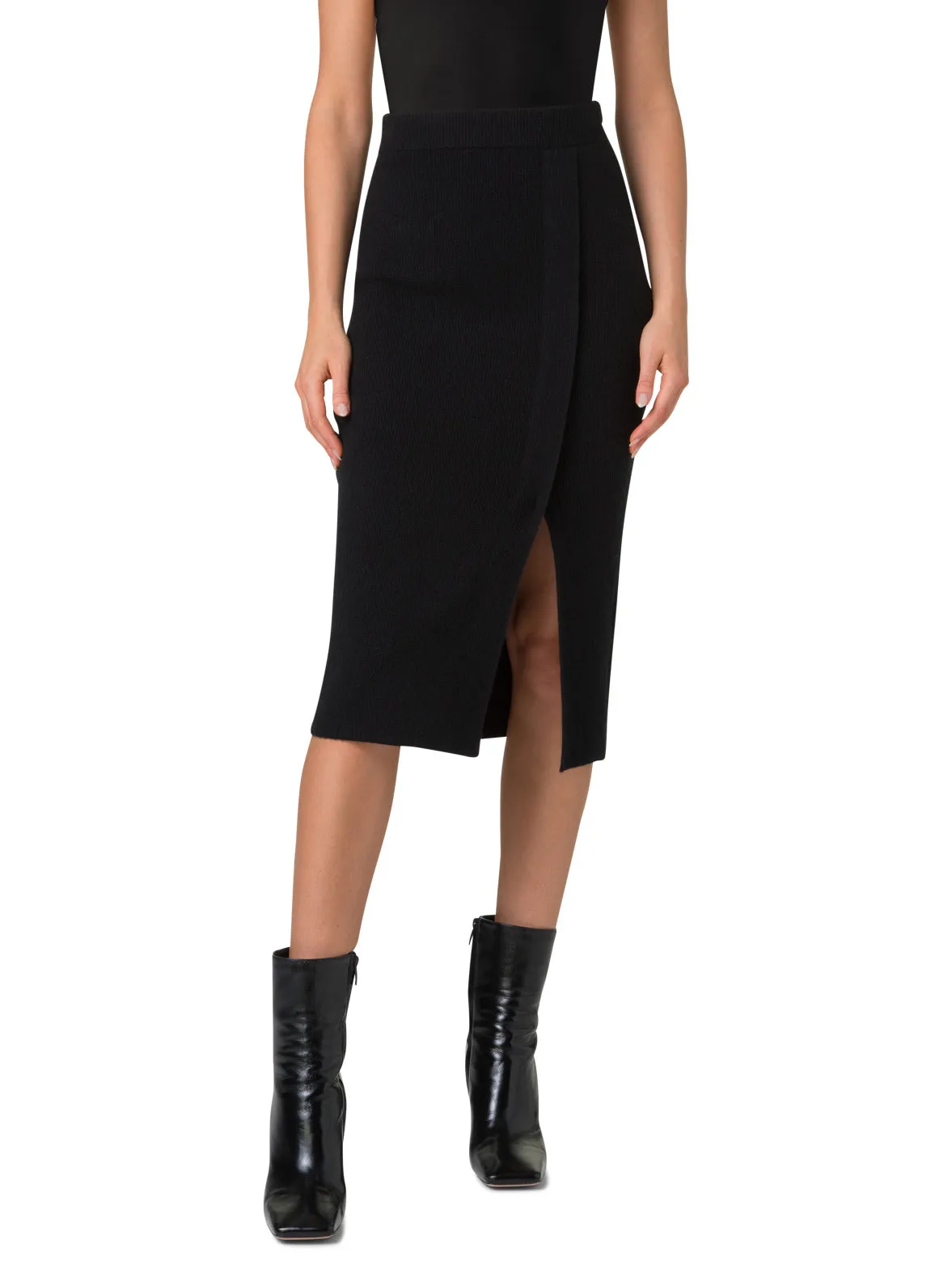 Ribbed Cashmere Knit Skirt Akris