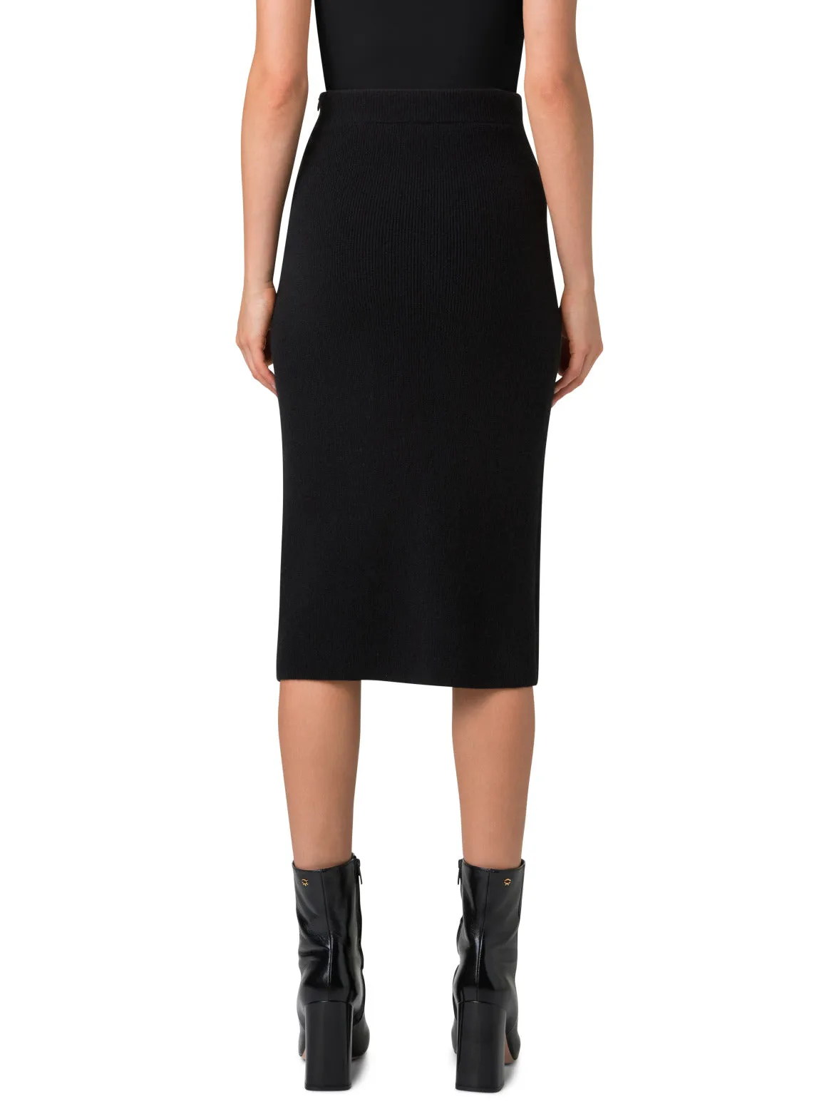 Ribbed Cashmere Knit Skirt Akris