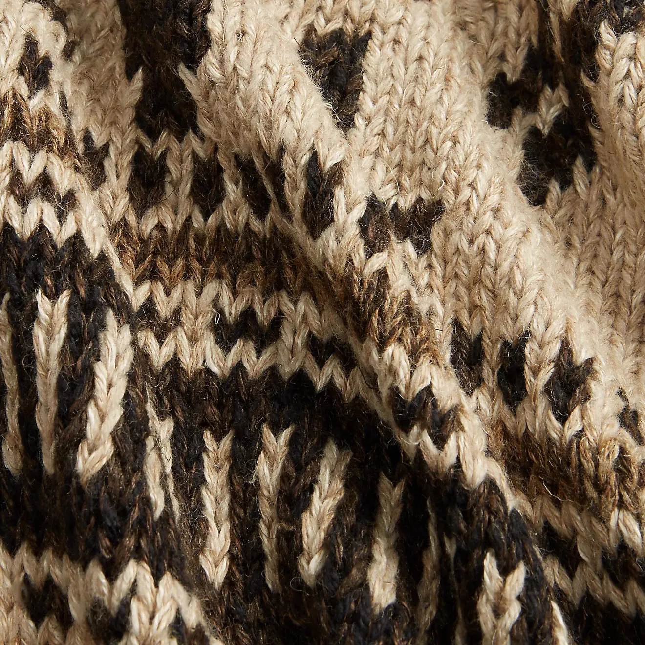 RRL by Ralph Lauren Hand-Knit Linen-Blend Cardigan Brown Tan Multi