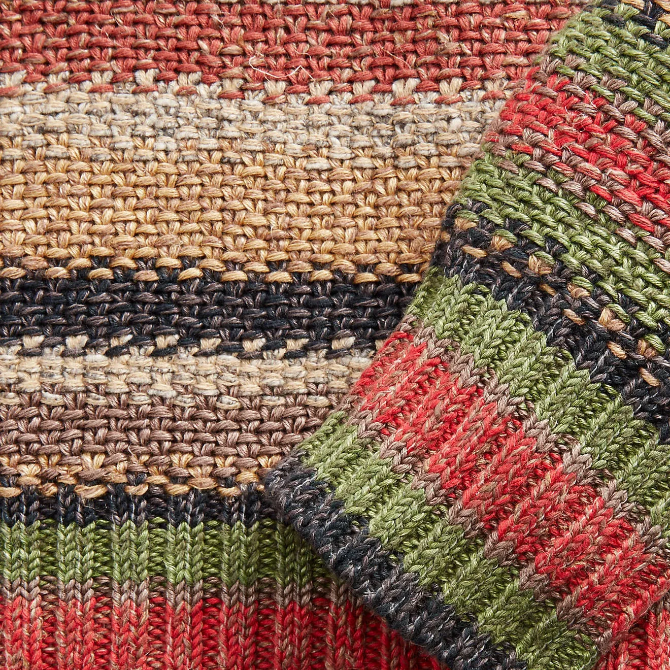 RRL by Ralph Lauren Striped Linen-Blend Jumper Brown Multi Stripe