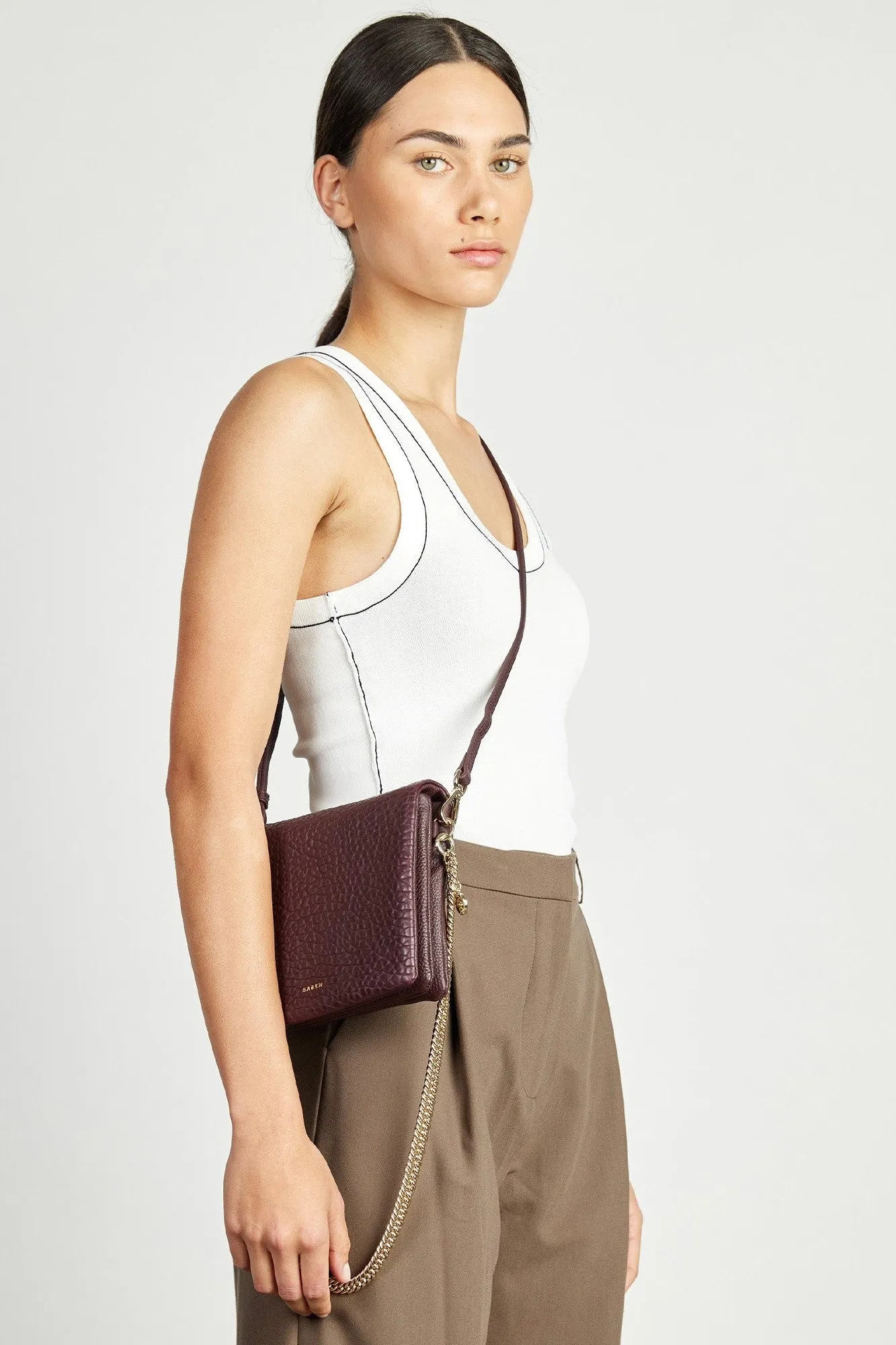Saben Fox Crossbody Bag Merlot Bubble