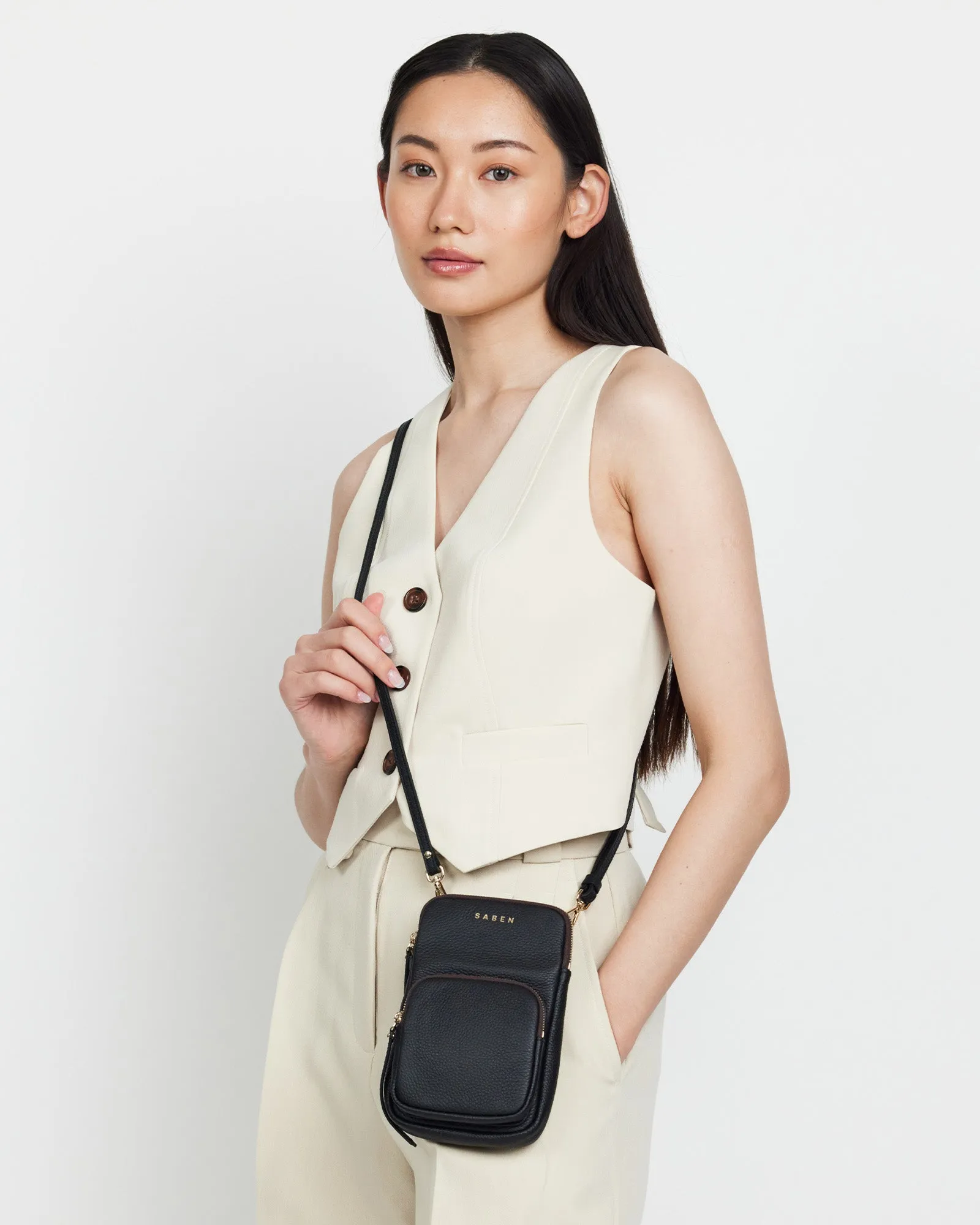 Saben Nikko Pocket Phone Sling Black Bubble