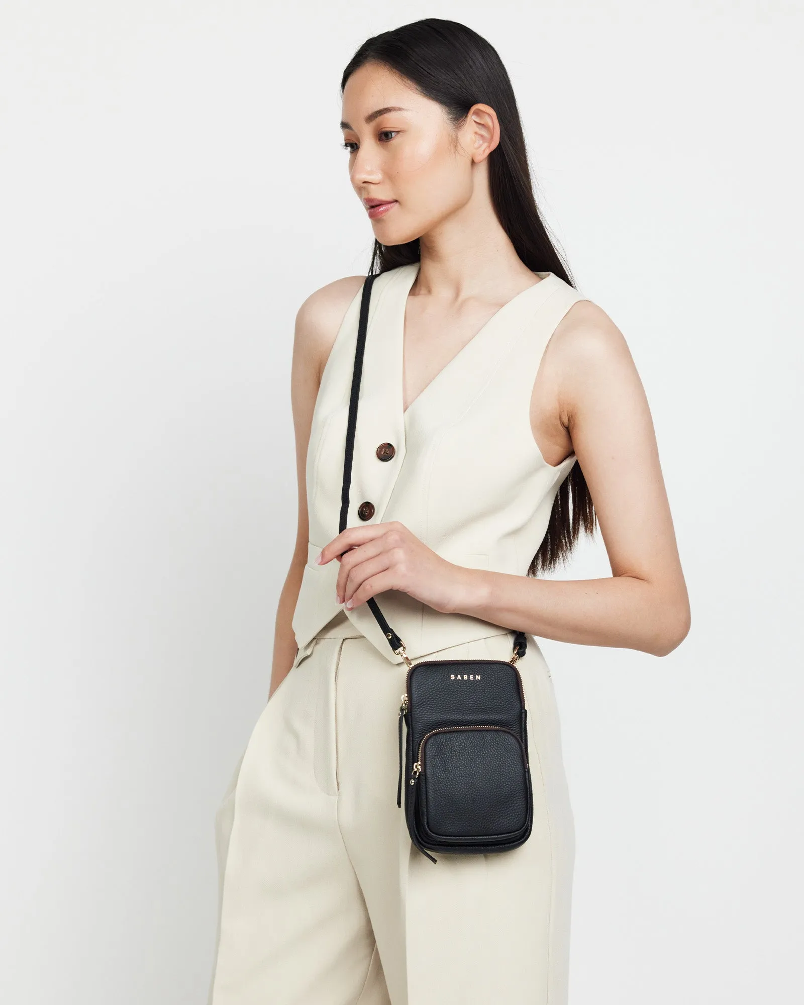 Saben Nikko Pocket Phone Sling Black Bubble