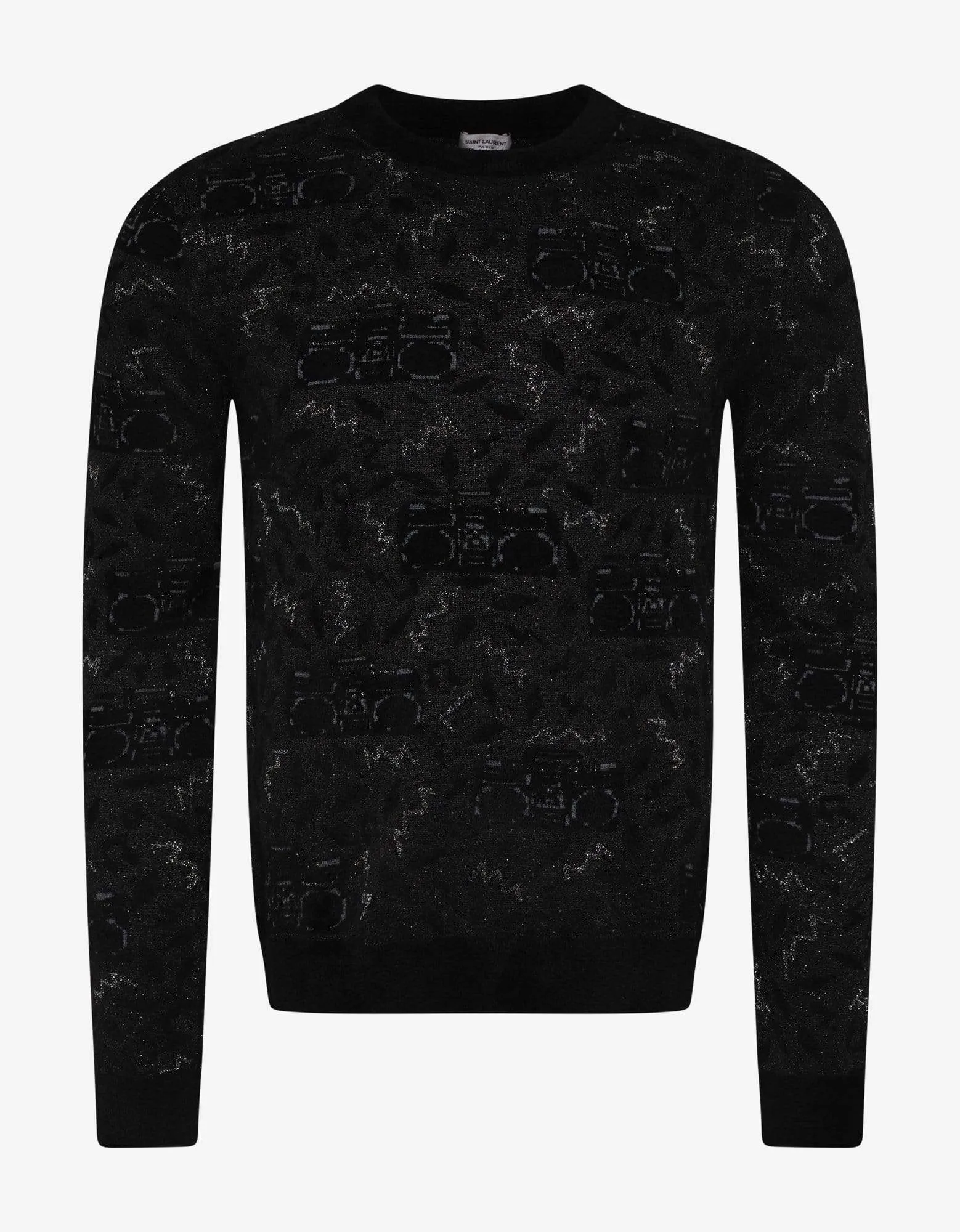 Saint Laurent Radio Jacquard Oversized Sweater