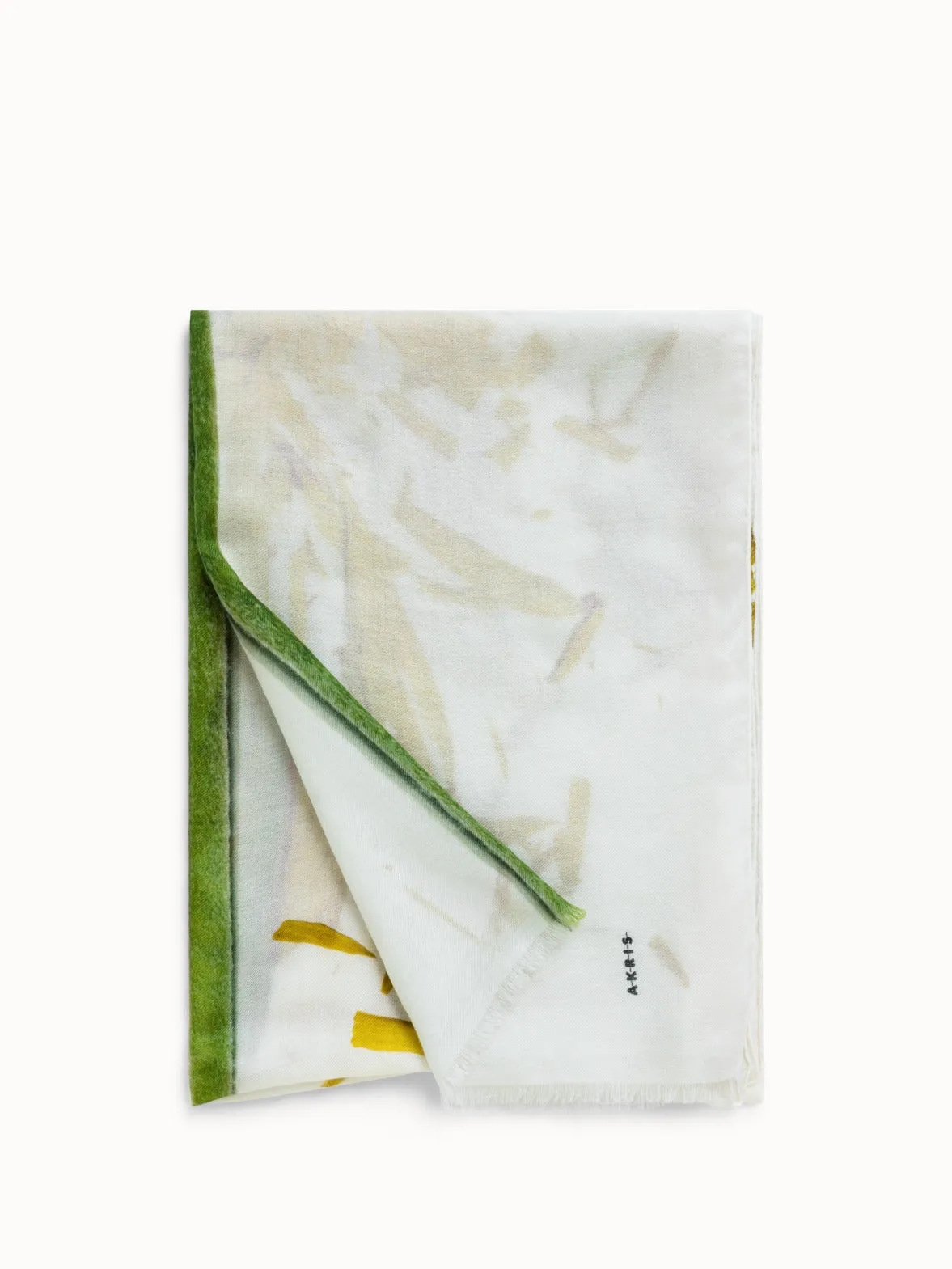 Scarf Cashmere Silk Scattered Calendula Print Akris