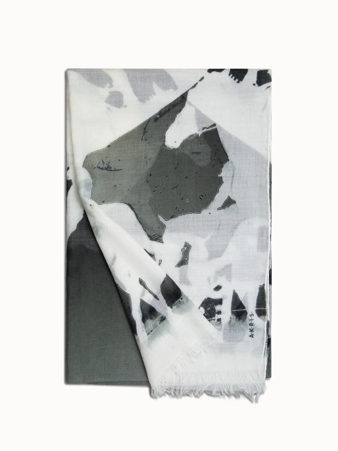 Scarf Cashmere Silk Turf Print Akris