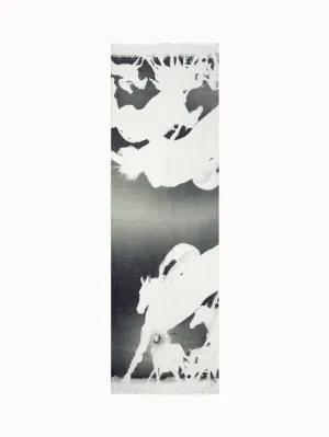 Scarf Cashmere Silk Turf Print Akris