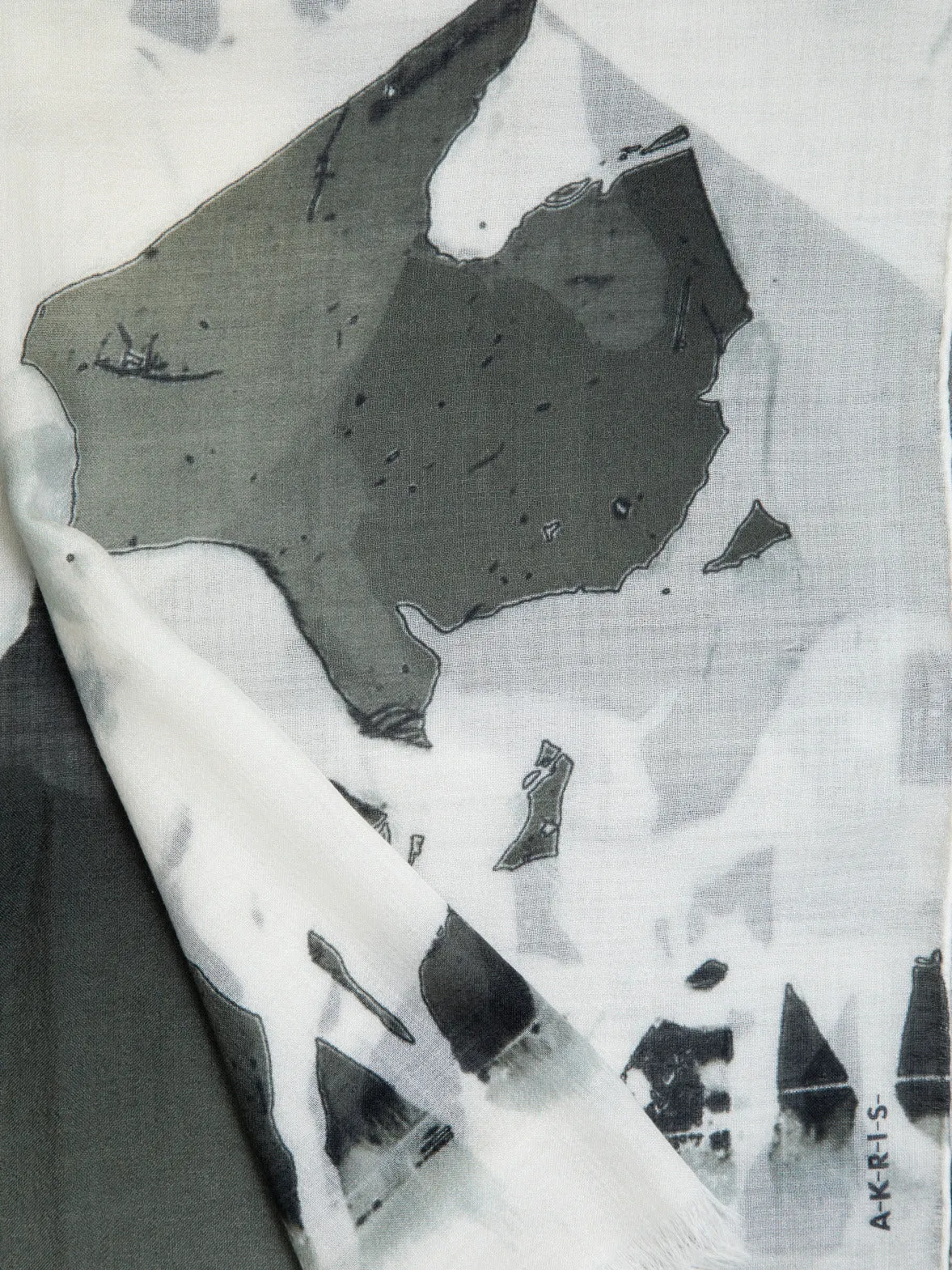Scarf Cashmere Silk Turf Print Akris