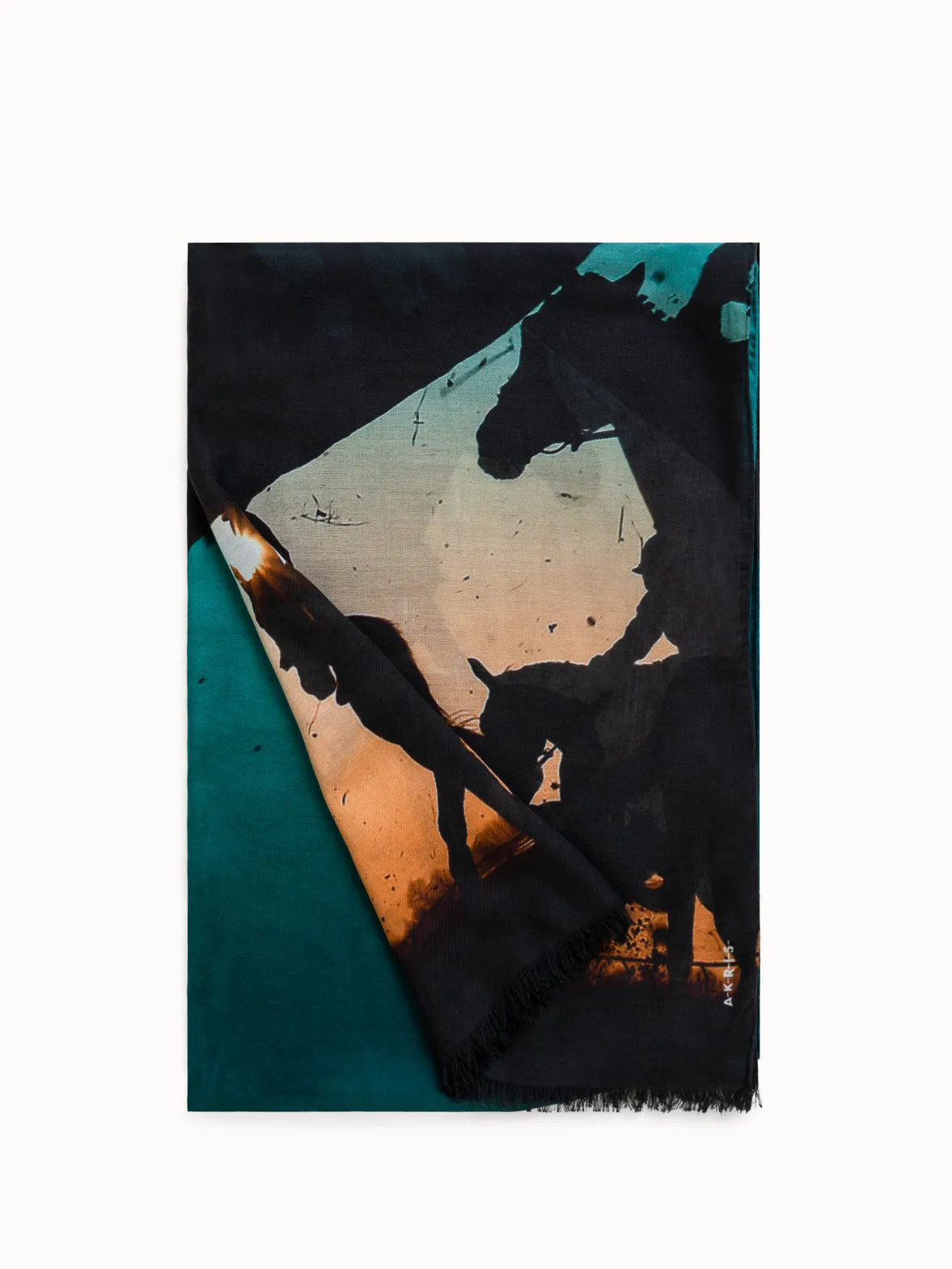 Scarf Cashmere Silk Turf Print Akris