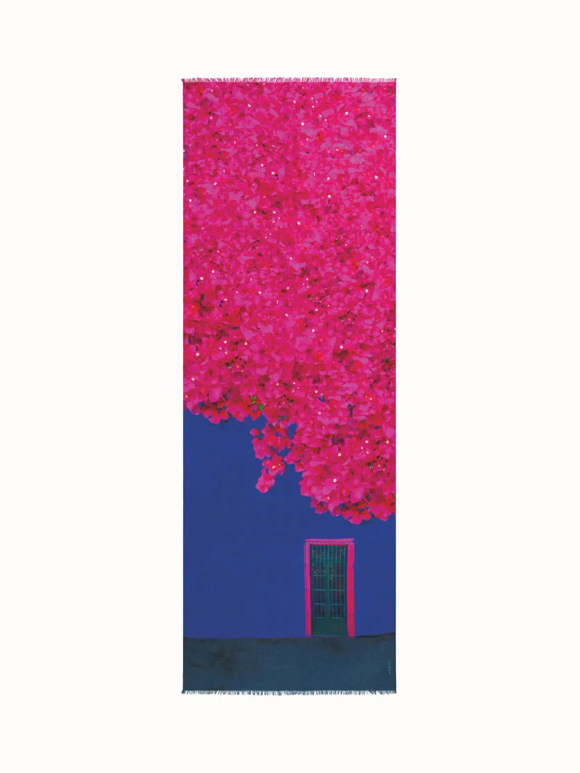 Scarf in Cashmere and Silk with Bougainvillea Porta Print Akris