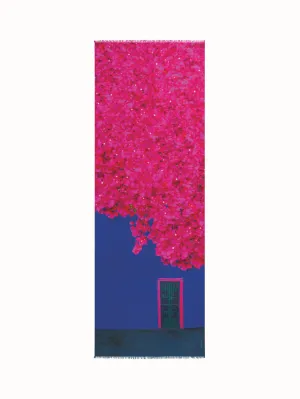 Scarf in Cashmere and Silk with Bougainvillea Porta Print Akris
