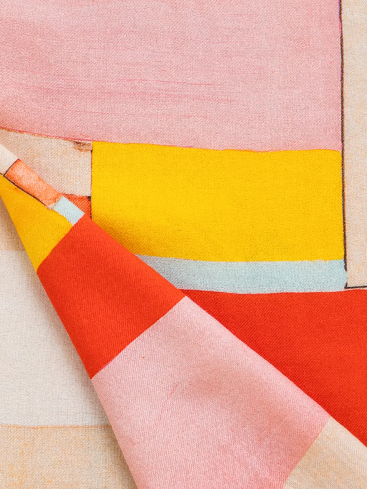 Scarf in Cashmere and Silk with Mural Print Akris