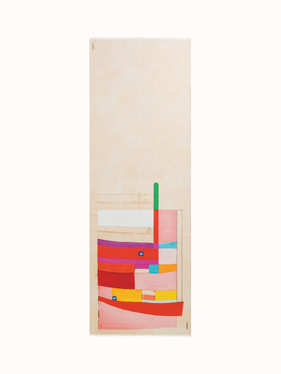 Scarf in Cashmere and Silk with Mural Print Akris