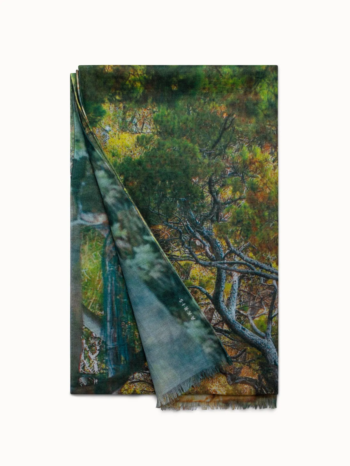 Scarf in Cashmere and Silk with Via Krupp Print Akris