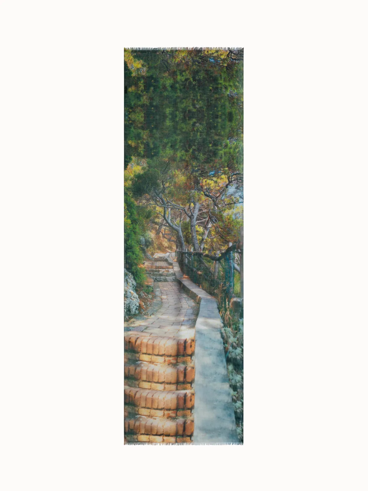 Scarf in Cashmere and Silk with Via Krupp Print Akris