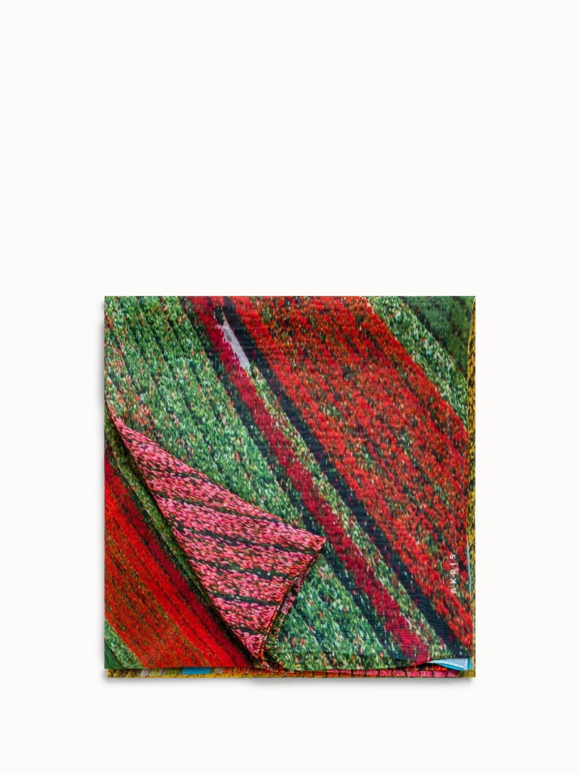 Scarf in Cotton and Silk with Wind Turbin Print Akris
