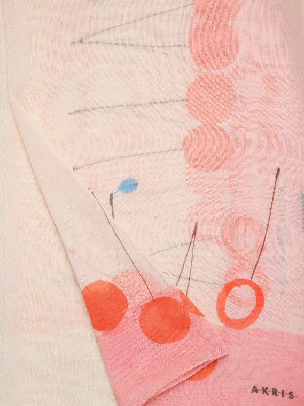 Scarf in Cotton Silk with Cherries Print Akris