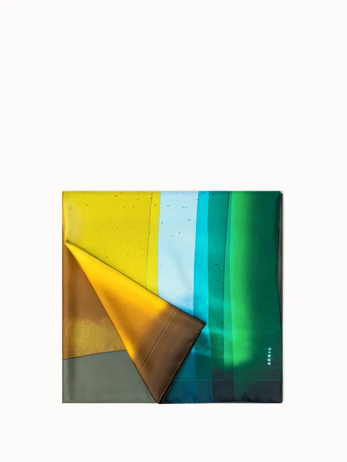 Scarf in Silk with Mimosa Liquid Light Print Akris