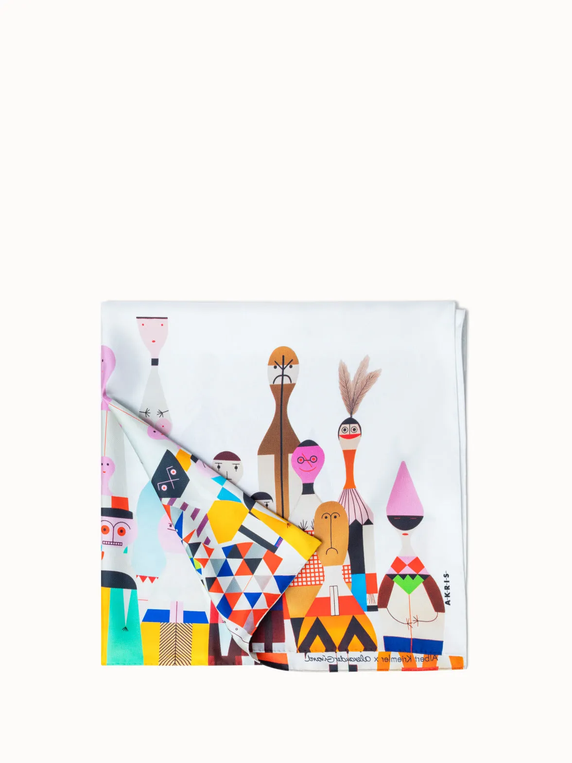 Scarf in Silk with Wooden Dolls Print Akris