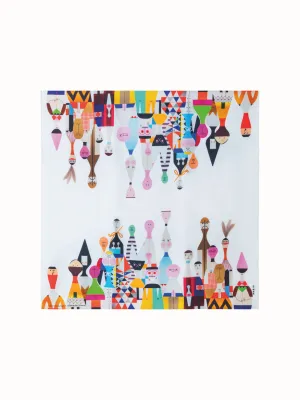 Scarf in Silk with Wooden Dolls Print Akris