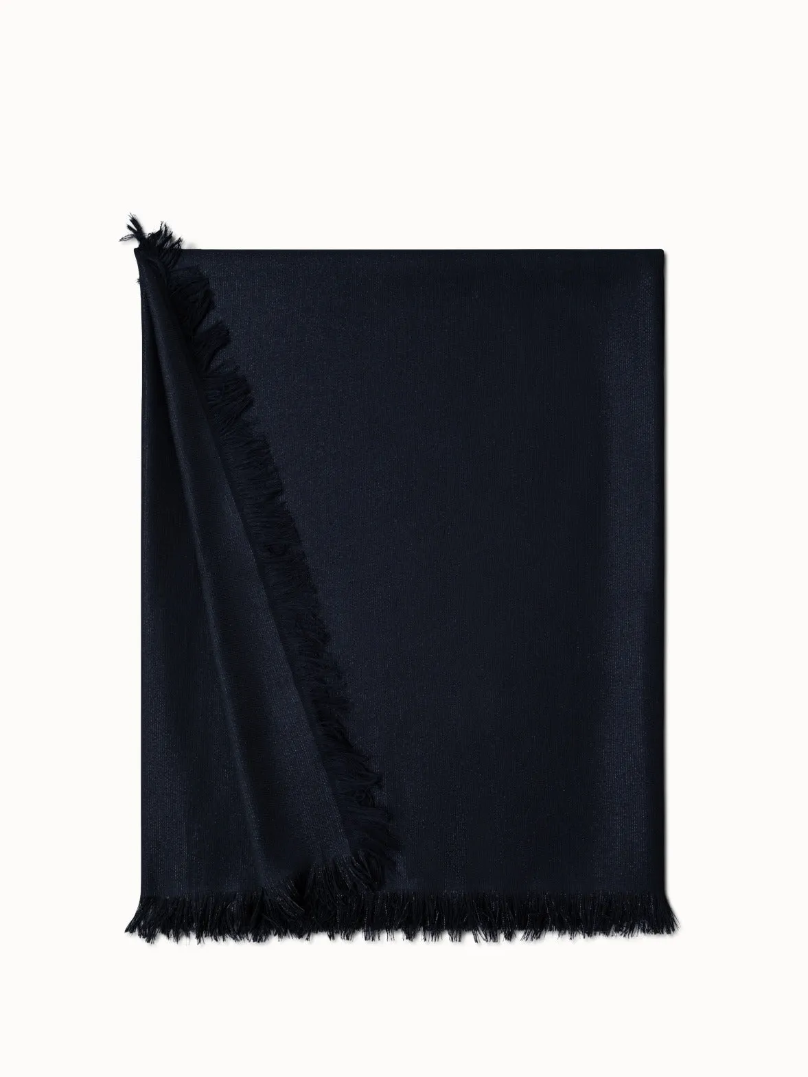 Scarf in Wool Modal and Shiny Lurex Stripes Akris
