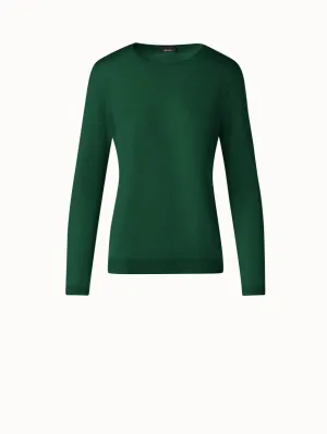 Seamless Crew Neck Sweater in Cashmere Silk Akris
