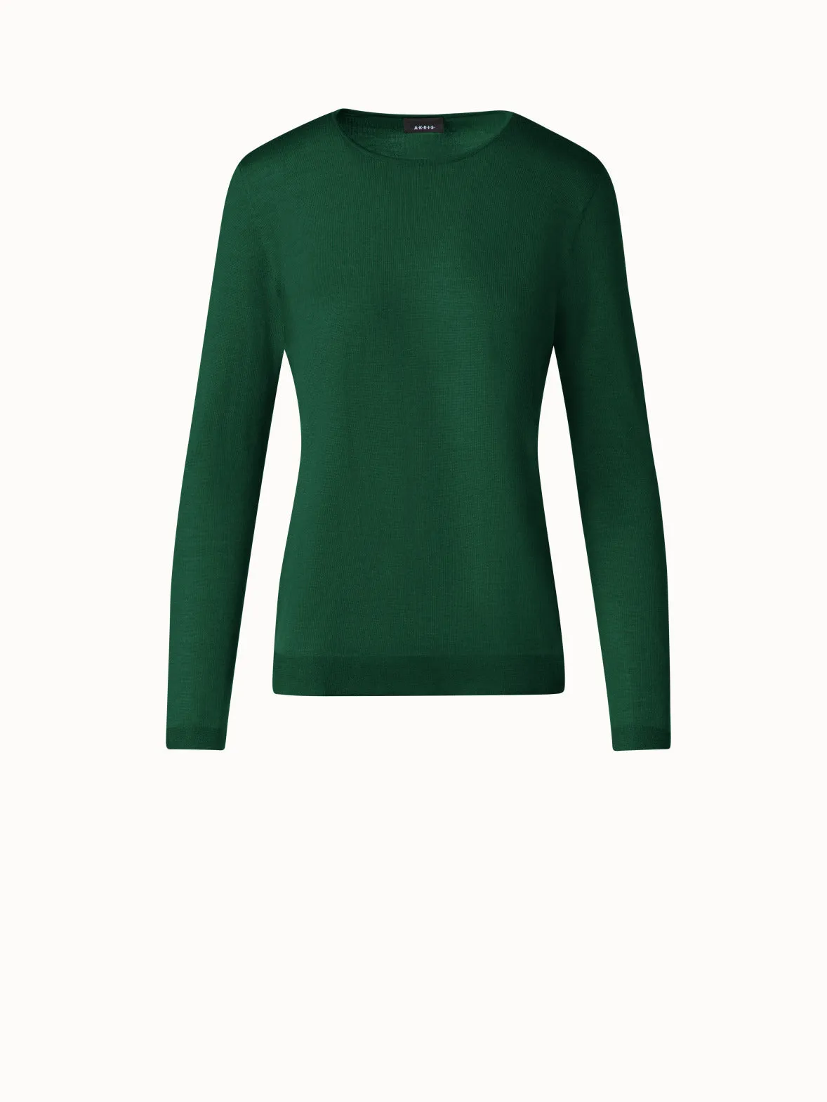 Seamless Crew Neck Sweater in Cashmere Silk Akris