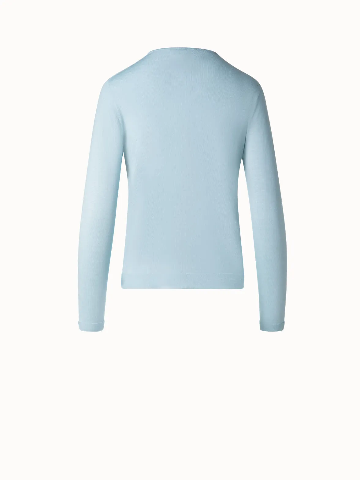 Seamless Crew Neck Sweater in Cashmere Silk Akris