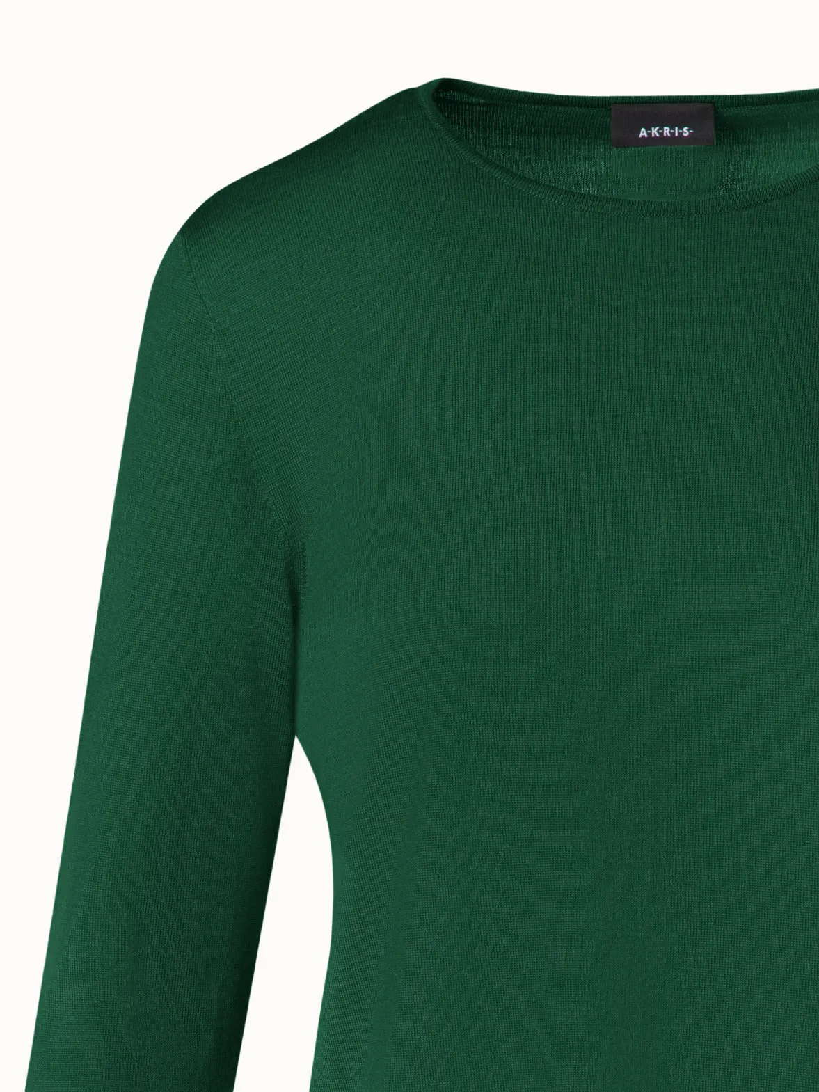 Seamless Crew Neck Sweater in Cashmere Silk Akris