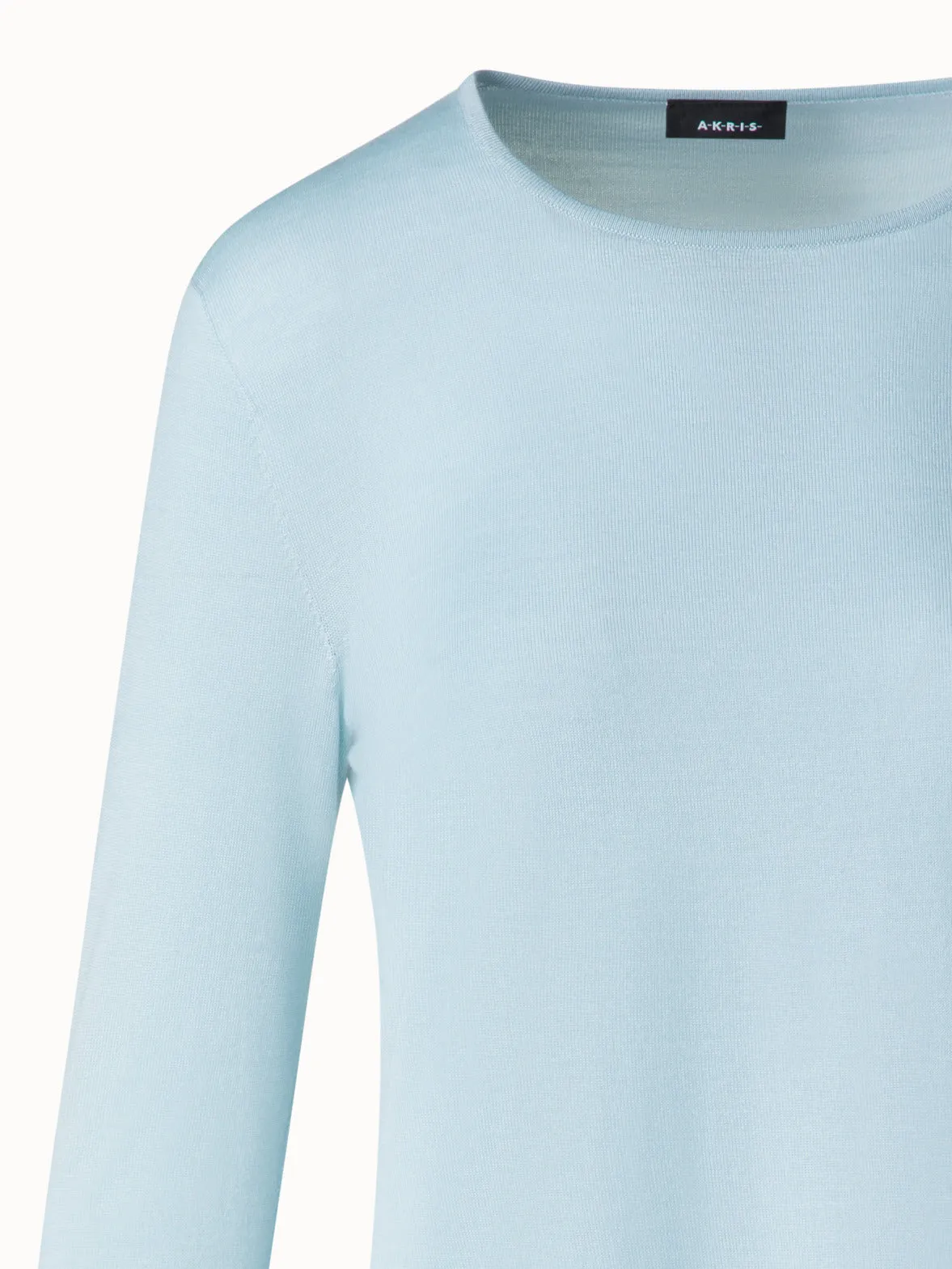 Seamless Crew Neck Sweater in Cashmere Silk Akris