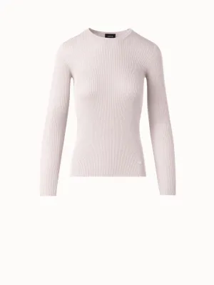 Seamless Silk Cotton Knit Sweater Akris