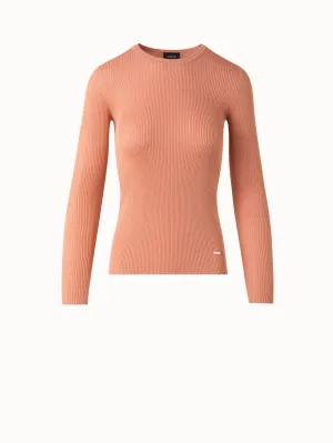 Seamless Silk Cotton Knit Sweater Akris