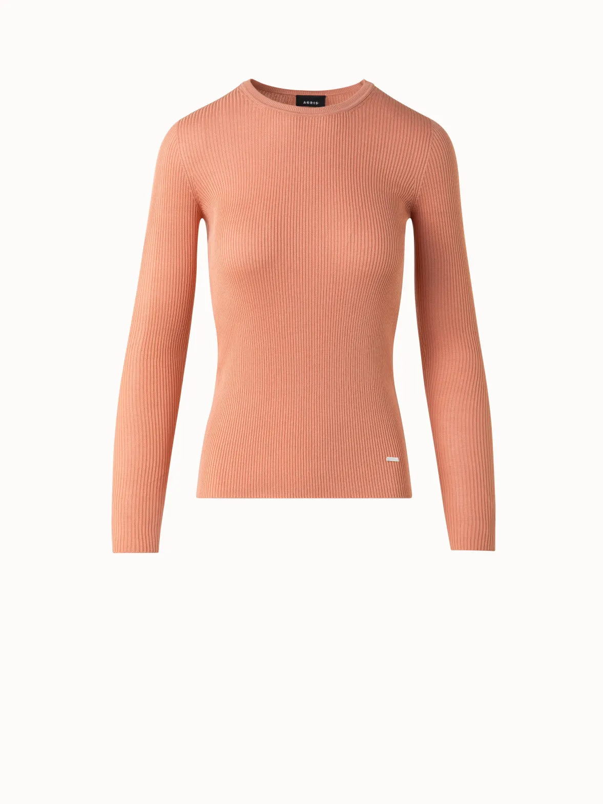 Seamless Silk Cotton Knit Sweater Akris