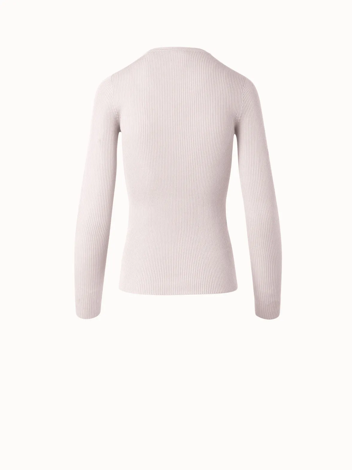 Seamless Silk Cotton Knit Sweater Akris
