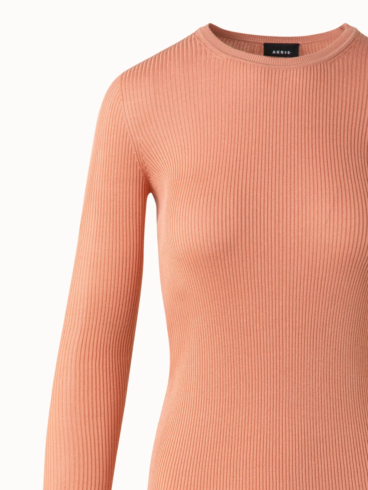 Seamless Silk Cotton Knit Sweater Akris
