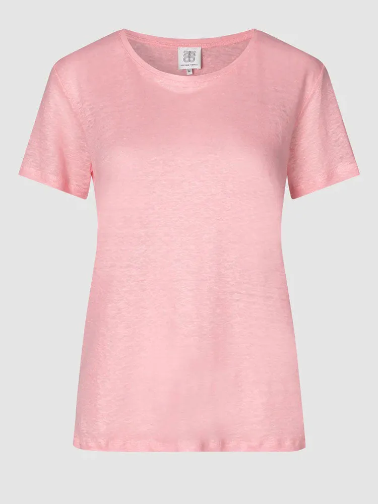 Second Female Peony O-Neck Tee Pink