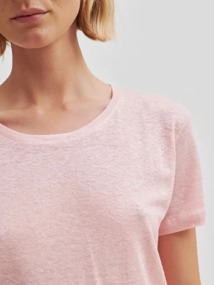 Second Female Peony O-Neck Tee Pink