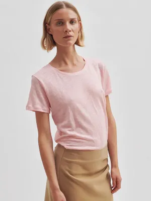 Second Female Peony O-Neck Tee Pink