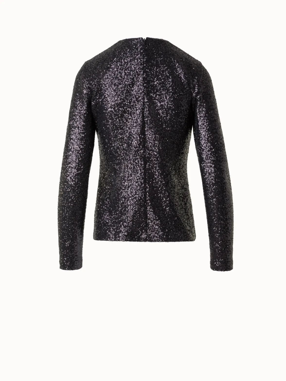Sequins Jersey Round Neck Top Akris