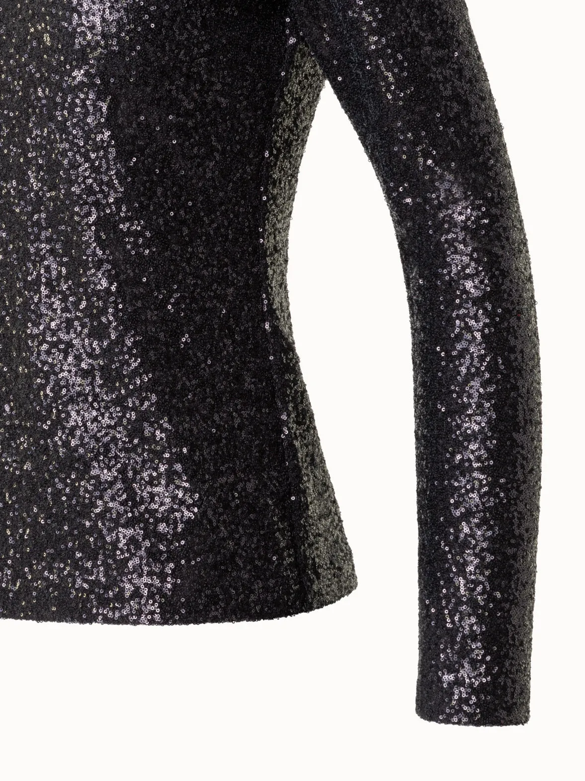 Sequins Jersey Round Neck Top Akris