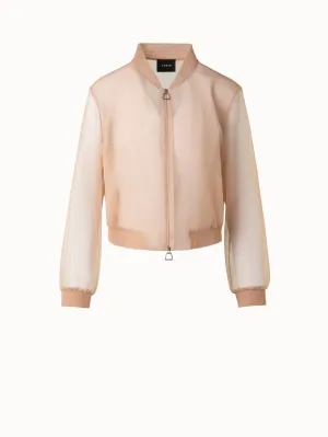 Sheer Tulle Bomber Jacket Akris