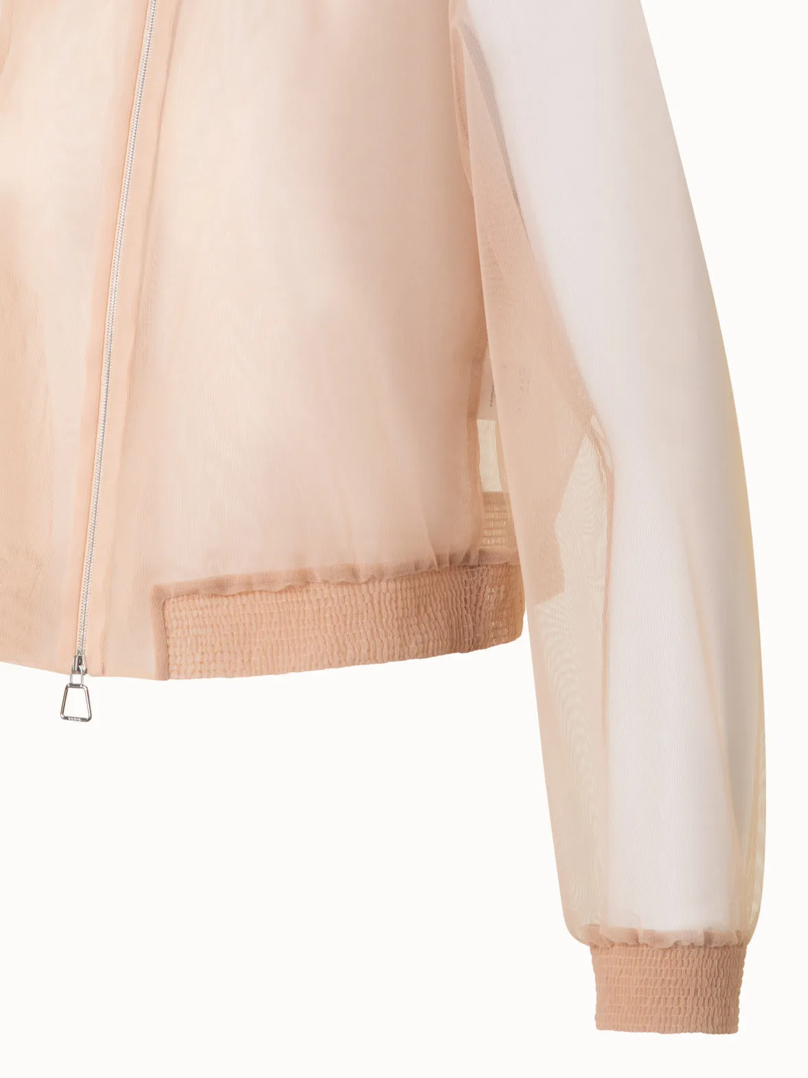 Sheer Tulle Bomber Jacket Akris