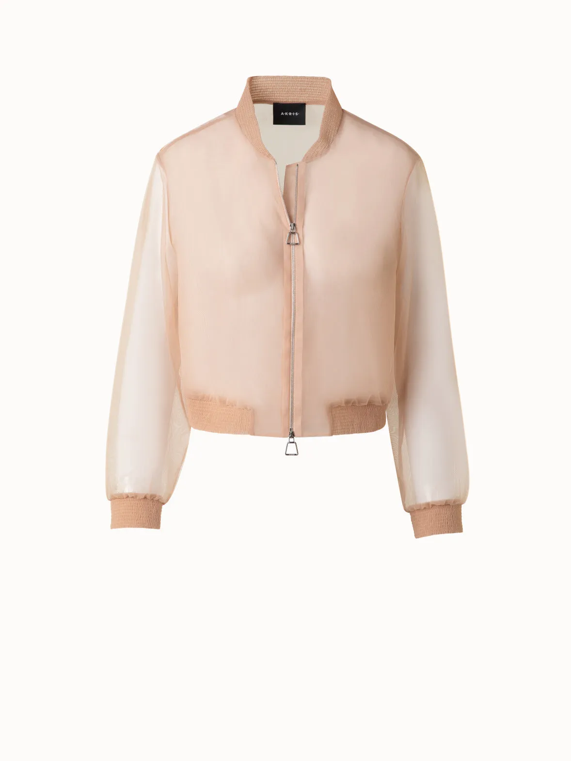 Sheer Tulle Bomber Jacket Akris