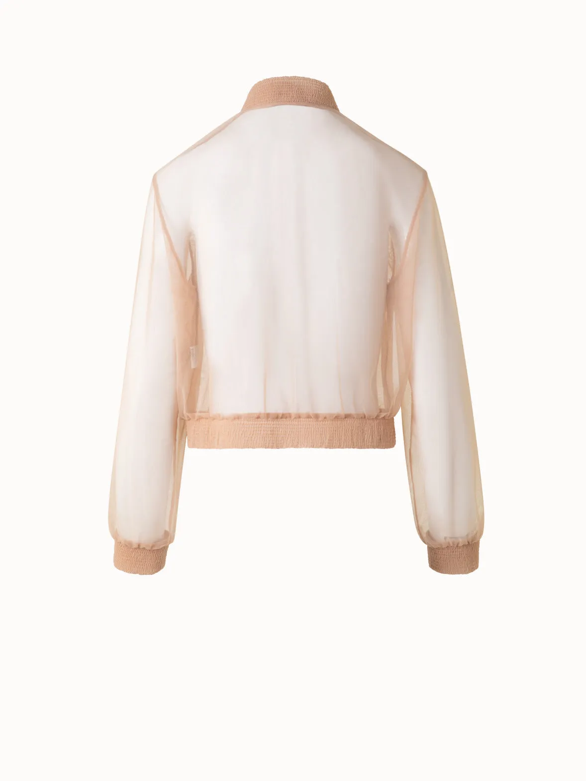 Sheer Tulle Bomber Jacket Akris